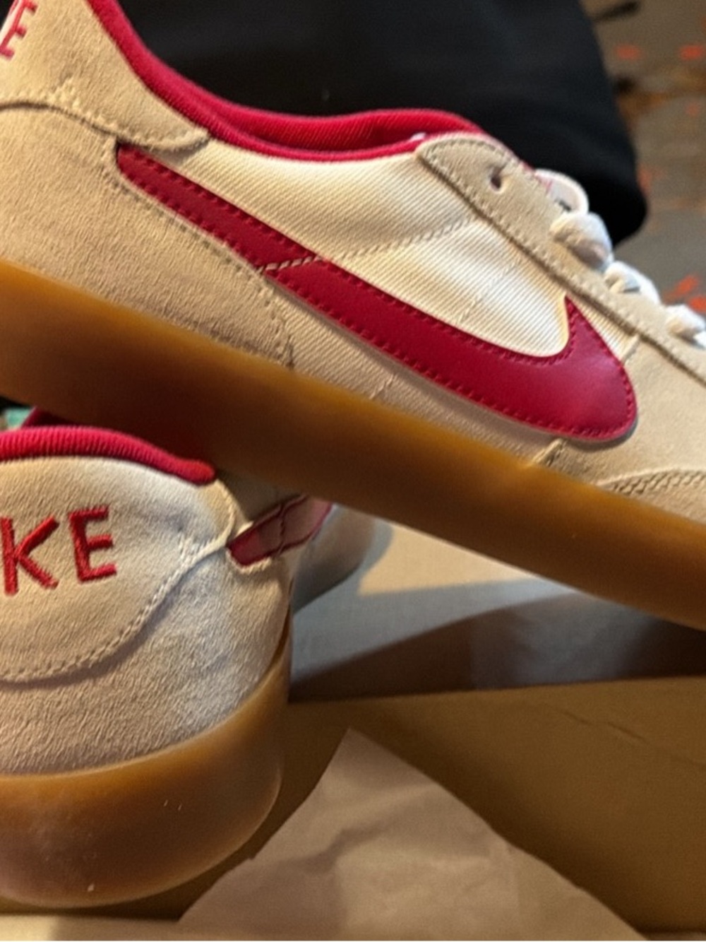 Nike SB Heritage Vulc Sneakers in Summit White and Cardinal Red (Box Label)